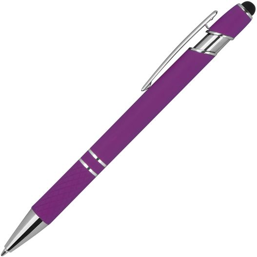 ein violetter stift mit silberner spitze Kugelschreiber mit Muster (Bild 1)