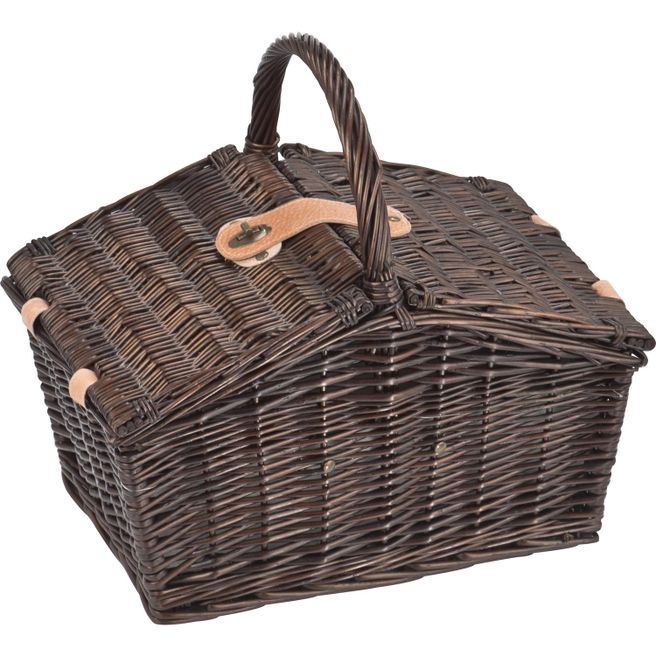 Picknickkoffer aus Weidengeflecht für 2 Personen