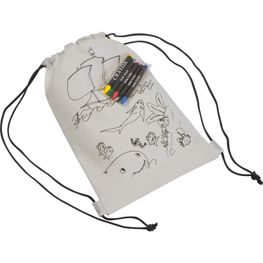 Non Woven Kordeltasche inkl. Wachsmalstiften