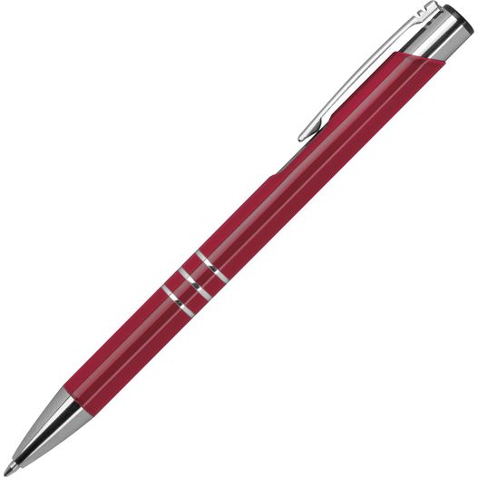 ein roter stift mit silberner spitze Metall Kugelschreiber lackiert (Bild 1)