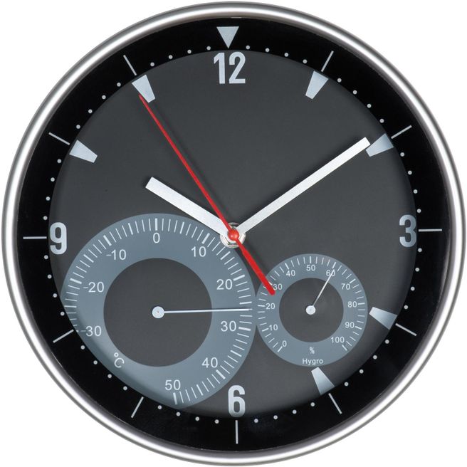 Wanduhr mit Hygro - und Thermometer