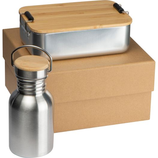 eine edelstahl-lunchbox und eine edelstahl-wasserflasche Geschenkset klein (Bild 1)
