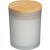 Kerze in gefrostetem Glas mit Bambusdeckel (Bild 1)