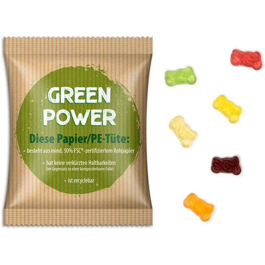 eine tasche aus grünem power gummibärchen Fruchtgummi Standardformen (Bild 1)