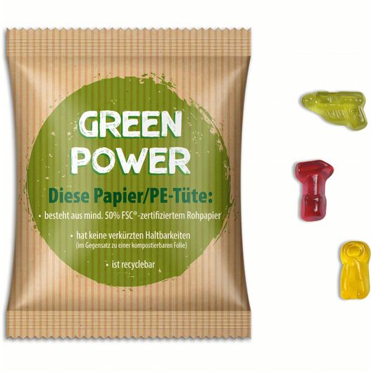 eine tasche aus grünem power gummibärchen Fruchtgummi Standardformen (Bild 1)