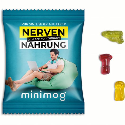 eine tasche von nerv nahrung gummys neben einer tasche von gummys Fruchtgummi Standardformen (Bild 1)