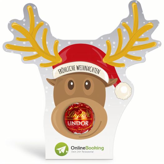 Lindt Lindor Kugel in Werbekartonage "Rentier" (Bild 1)