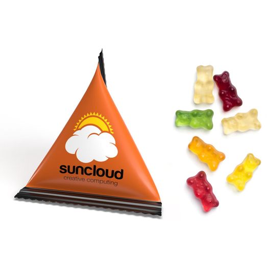 ein dreieck geformte tasche von gummibären Mini Tetraeder Fruchtgummi (Bild 1)
