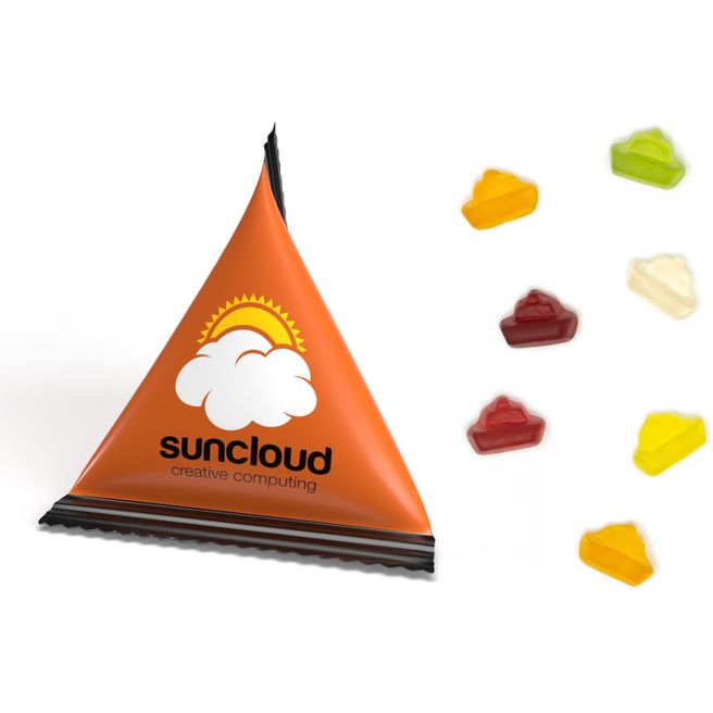 Mini Tetraeder Fruchtgummi