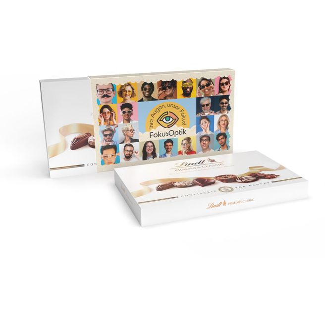 Lindt Pralinés Classic im Werbeschuber