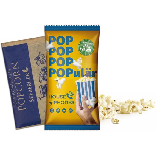 eine tasche von popcorn und ein paket von popcorn Mikrowellen-Popcorn im Werbetütchen (Bild 1)