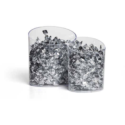 zwei klare glasvasen mit silbernen und schwarzen kristallen Kunststoffschütte klein (Bild 1)