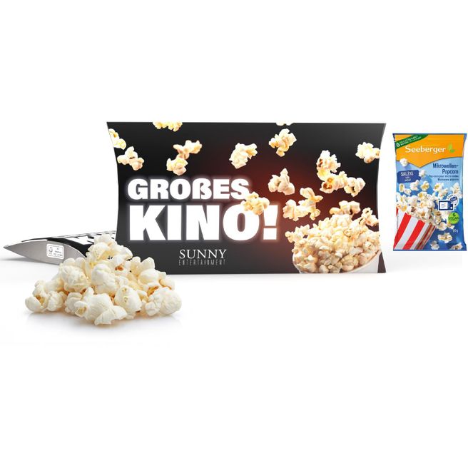 Mikrowellen-Popcorn in Werbekartonage
