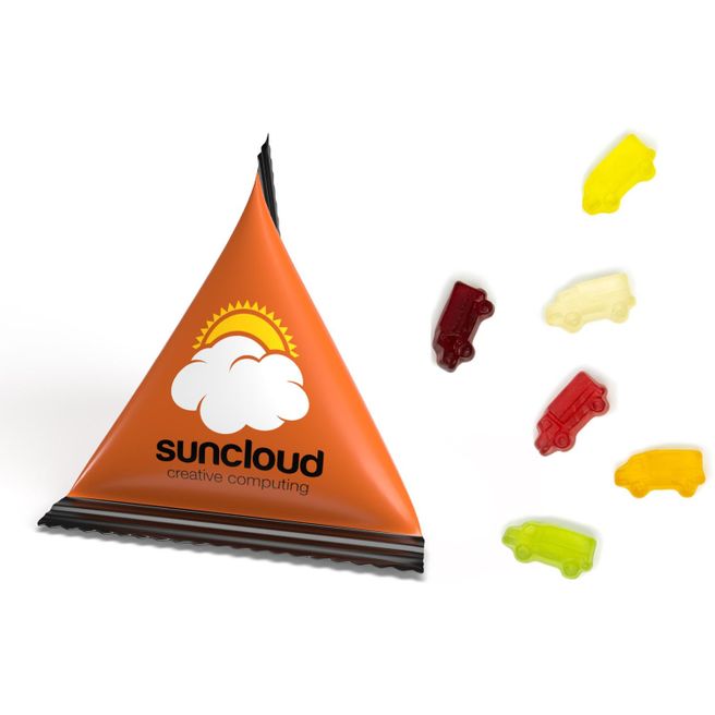 Mini Tetraeder Fruchtgummi
