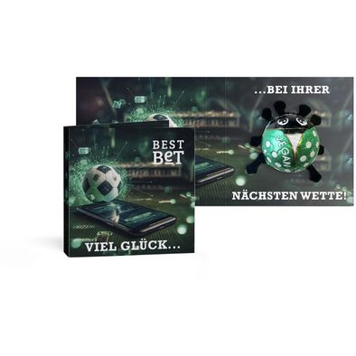 Glücksäfer vegan in Werbekarte