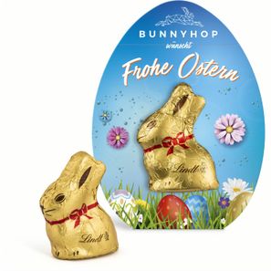 Lindt Mini Goldhase in Osterei-Werbekartonage