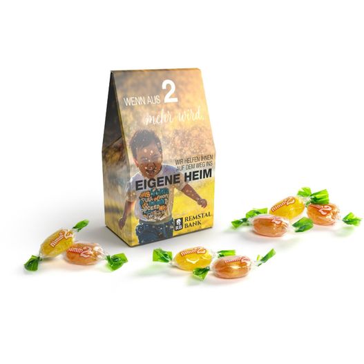 eine tasche aus gummibärchen mit einer tasche aus gummibärchen nimm2 in Standboden-Kartonage (Bild 1)