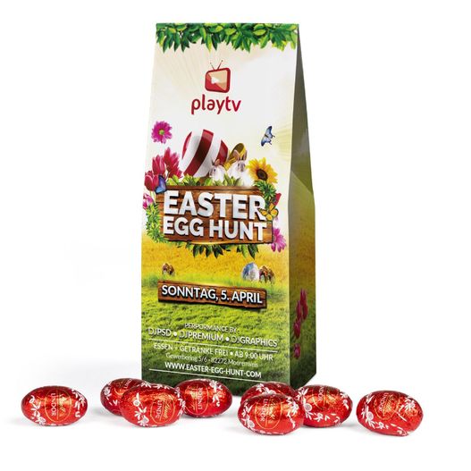 eine tasche von oster ei jagen schokolade eier Lindt Lindor Ostereier in Standboden-Kartonage (Bild 1)