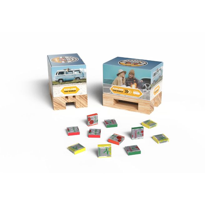 Fruchtkaramellen in Geschenk Mini-Palette klein