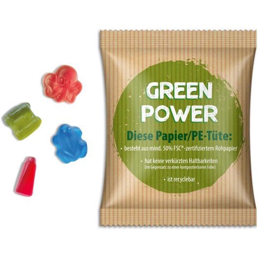 eine tasche aus grünem power gummibärchen Fruchtgummi Sonderformen (Bild 1)