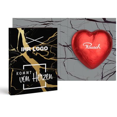 "Rausch Plantagen" Schokoladen-Herz in Klappkarte groß