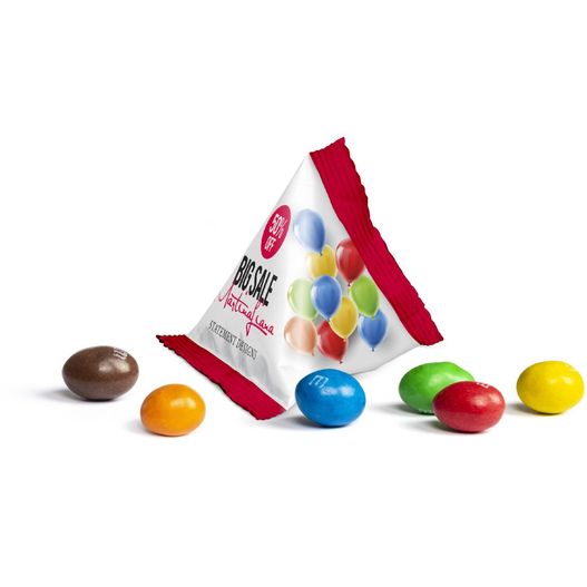 eine tasche aus geleees und schokolade bonbons M&M's Peanuts im Mini Tetraeder (Bild 1)