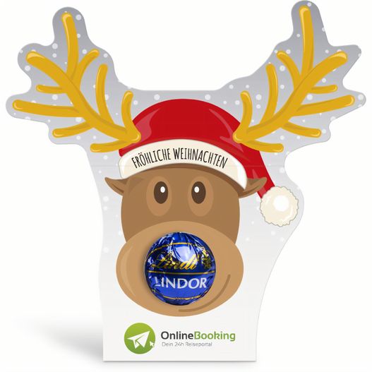 Lindt Lindor Kugel in Werbekartonage "Rentier" (Bild 1)