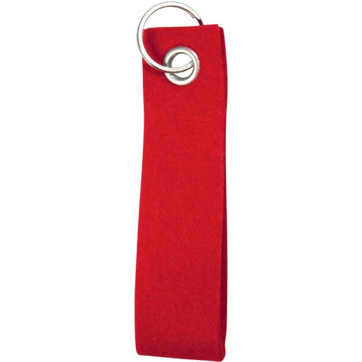 eine rote schlüsselkette mit einem silberring Polyesterfilz Schlüsselanhänger Schlaufe Rechteck (Bild 1)