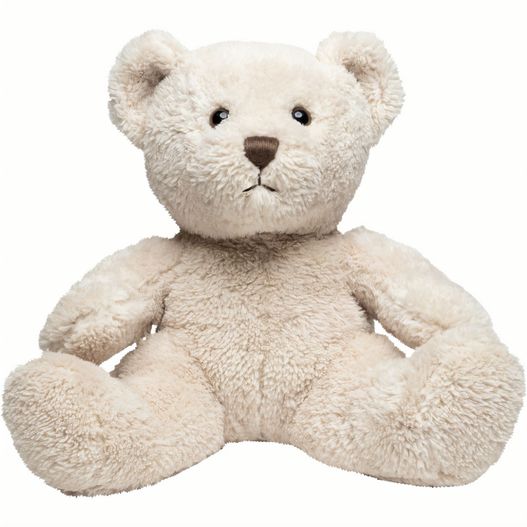 ein weißer teddybär sitzt auf einer weißen oberfläche Bär Monika (Bild 1)