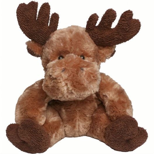 eine gefüllte moose sitzt auf einer weißen oberfläche Elch Anton (Bild 1)