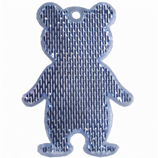 ein blauer teddybär mit einer silbernen pailletten darauf Fußgängerreflektor Bär (Bild 1)