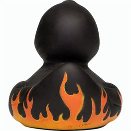Quietsche-Ente Flammen mit Slogan Auftragsgriller