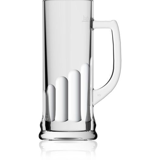 ein glasbierbecher mit einem griff auf weißem hintergrund Classic Seidel 0,4 l (Bild 1)
