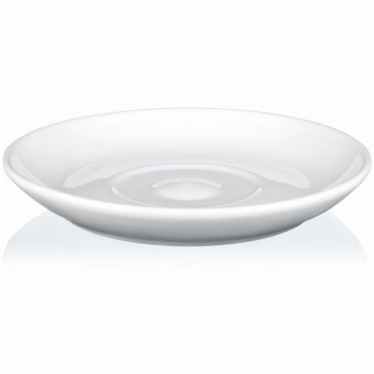 eine weiße schüssel mit einem weißen rand auf einer weißen oberfläche Pura Espresso Untertasse (Bild 1)