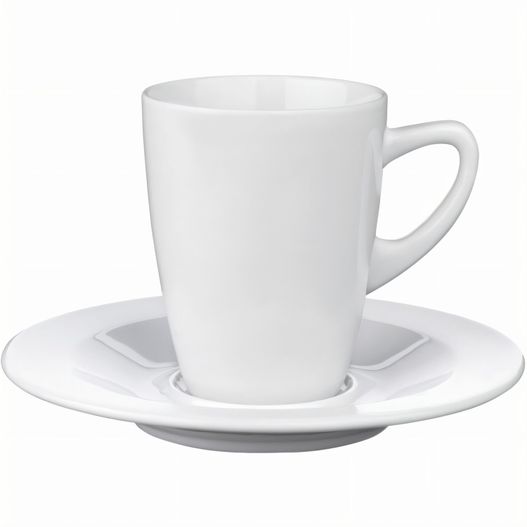 eine weiße tasse und untertasse auf einem weißen teller Kenia Kaffee-Porzellantasse, 22 cl (Bild 1)
