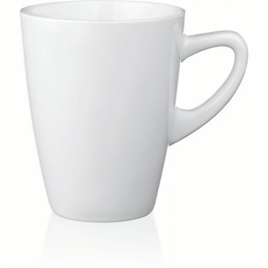 eine weiße kaffeetasse mit einem griff auf einer weißen oberfläche Kenia Porzellantasse, 32 cl (Bild 1)