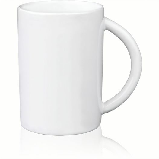 ein weißer kaffeebecher mit einem griff auf einer weißen oberfläche Rondo Porzellantasse 31 cl (Bild 1)