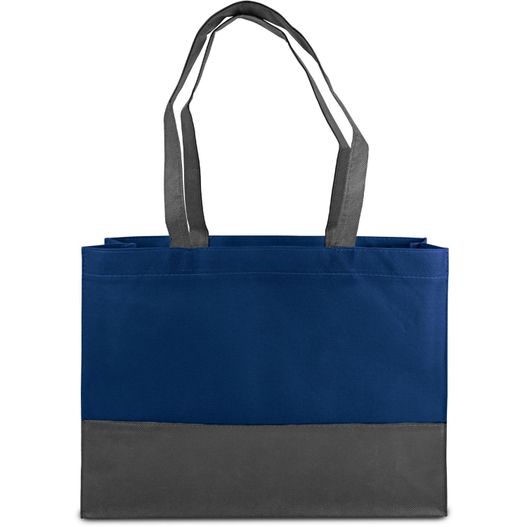 eine blaue und graue tasche mit grauem griff Tragetasche mit Boden- Seitenfalte (Bild 1)