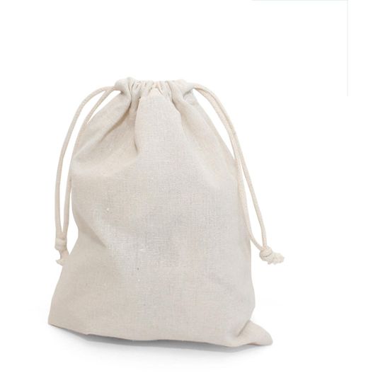 eine weiße tasche mit einem zug darauf Baumwollbeutel mit Zuziehkordel (Bild 1)