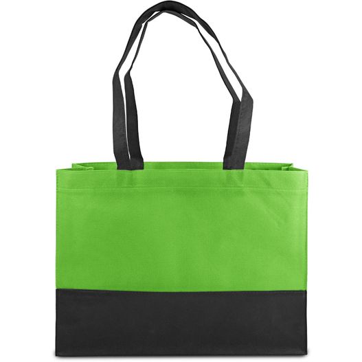 eine grüne und schwarze tasche Tragetasche mit Boden- Seitenfalte (Bild 1)