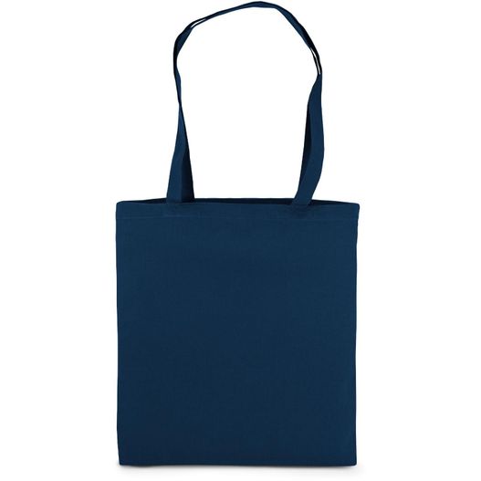 eine blaue tasche mit einem blauen griff Baumwolltasche mit langen Henkeln (Bild 1)