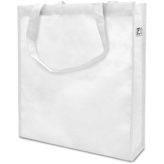 eine weiße einkaufstasche auf weißem hintergrund Tragetasche aus recycleten PET-Flaschen (Bild 1)