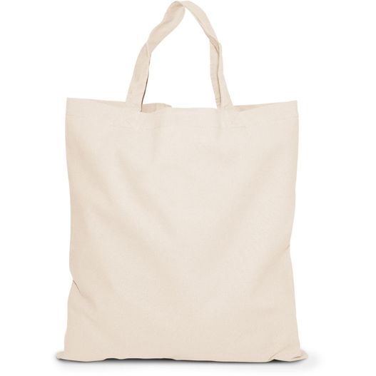 eine leinwandtasche mit einem griff auf weißem hintergrund Baumwolltasche mit kurzen Henkeln (Bild 1)