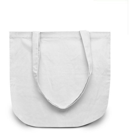 eine weiße tasche mit einem griff auf weißem hintergrund NEW YORK – Baumwolltasche mit rundem Boden (Bild 1)