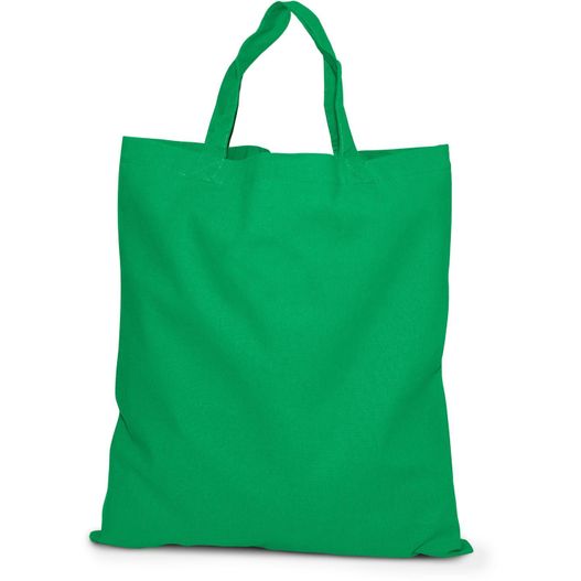 eine grüne einkaufstasche auf weißem hintergrund Baumwolltasche mit kurzen Henkeln (Bild 1)