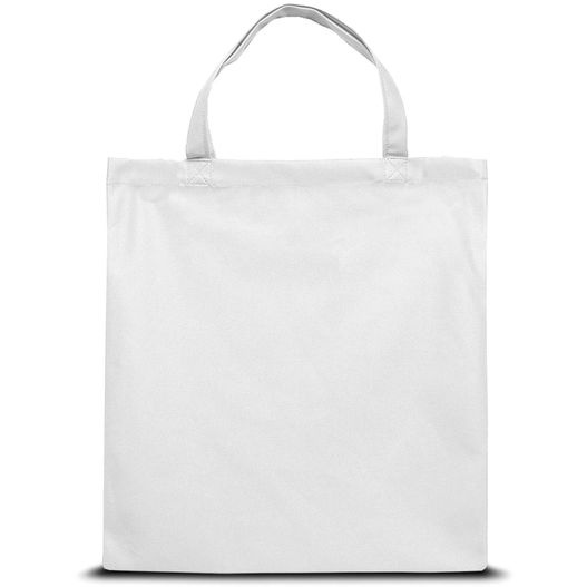 eine weiße tasche mit einem griff auf weißem hintergrund Tragetasche mit kurzen Henkeln (picture 1)