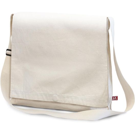 eine weiße tasche mit einem gurt darauf FARO – Umhängetasche mit Tragegurt (Bild 1)