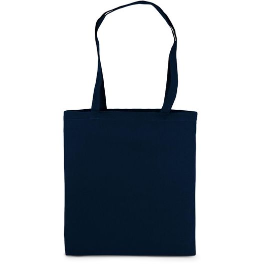 eine blaue tasche mit einem schwarzen griff RIAD – Baumwolltasche mit langen Henkeln (Bild 1)