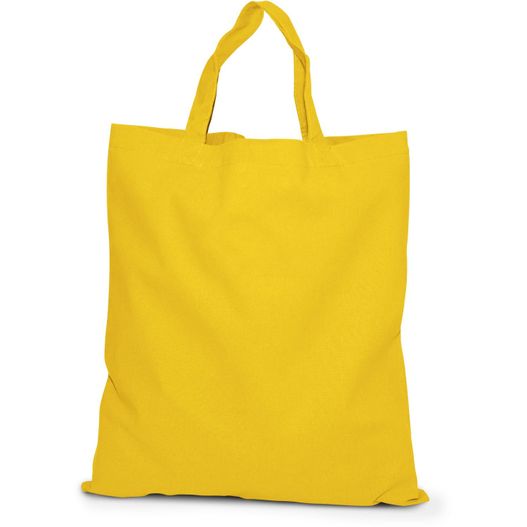 eine gelbe tasche mit einem griff auf weißem hintergrund Baumwolltasche mit kurzen Henkeln (Bild 1)