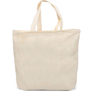 Baumwolltasche mit Bodenfalte und langen Henkeln